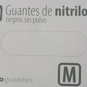 Guantes de nitrilo negros, talla M
